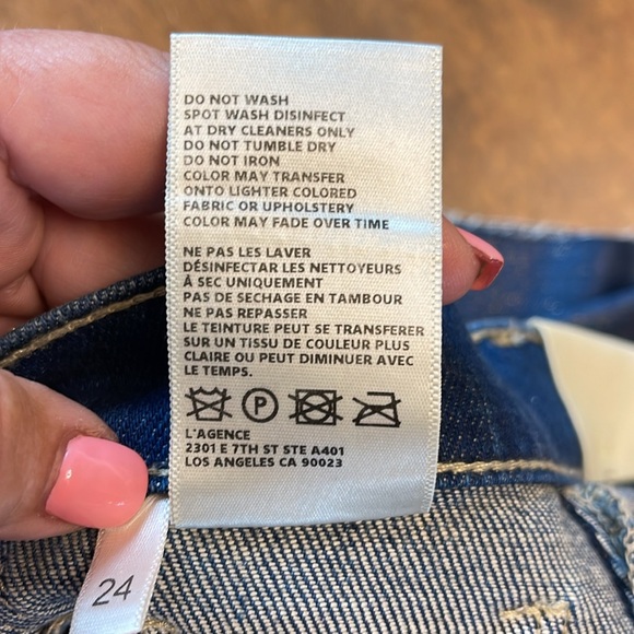 L’AGENCE shiny French slim jeans with gold glitter - Picture 14 of 14